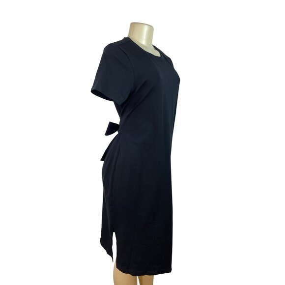 Gap Maternity Black Short Sleeve Tie-Back Midi Dress Size M - Picture 2 of 8